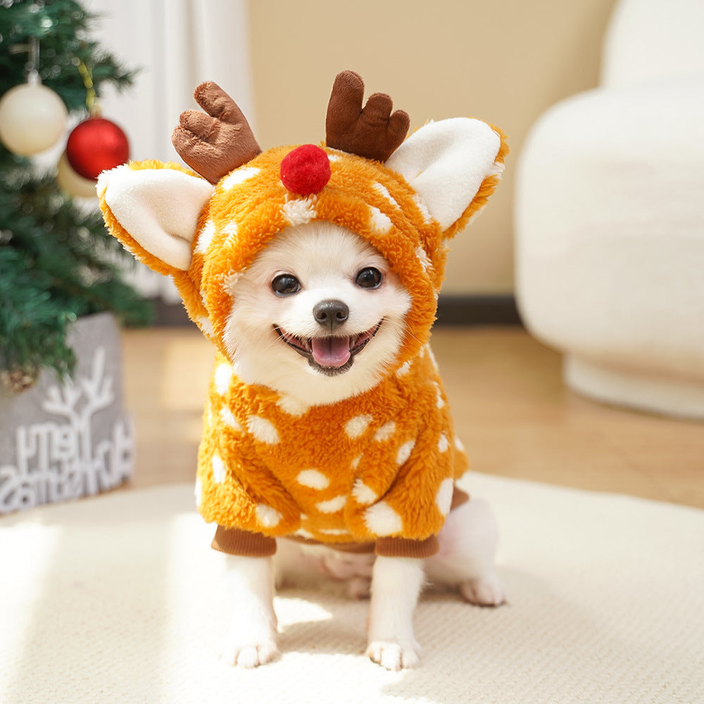 Adorable Reindeer Dog Sweater ? Festive Winter Wear