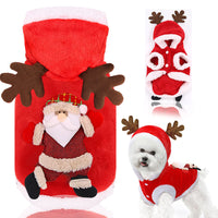 Holiday Reindeer Dog Hoodie - Plush Christmas Costume for Pets