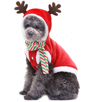 Holiday Reindeer Dog Hoodie - Plush Christmas Costume for Pets