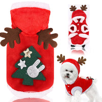 Holiday Reindeer Dog Hoodie - Plush Christmas Costume for Pets